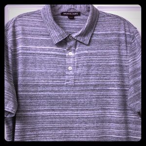 NWOT Micheal Kors Gray Melange Cotton Jersey Polo